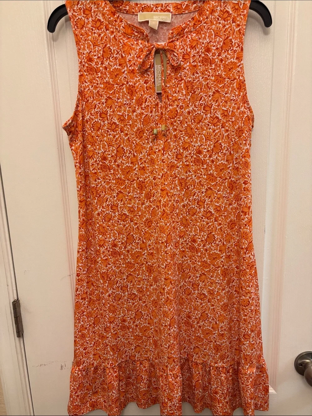 Michael Kors Orange Sleeveless Knee Dress Sz M NWT